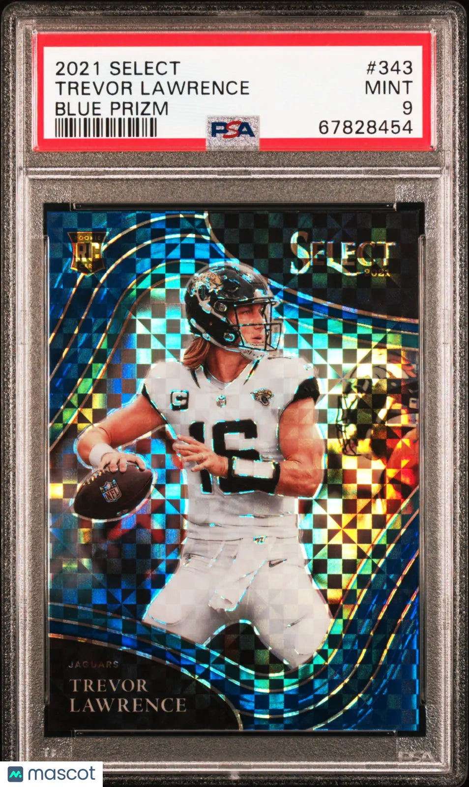 2021 Panini Select Trevor Lawrence Rookie RC /49 Blue Prizm PSA 9