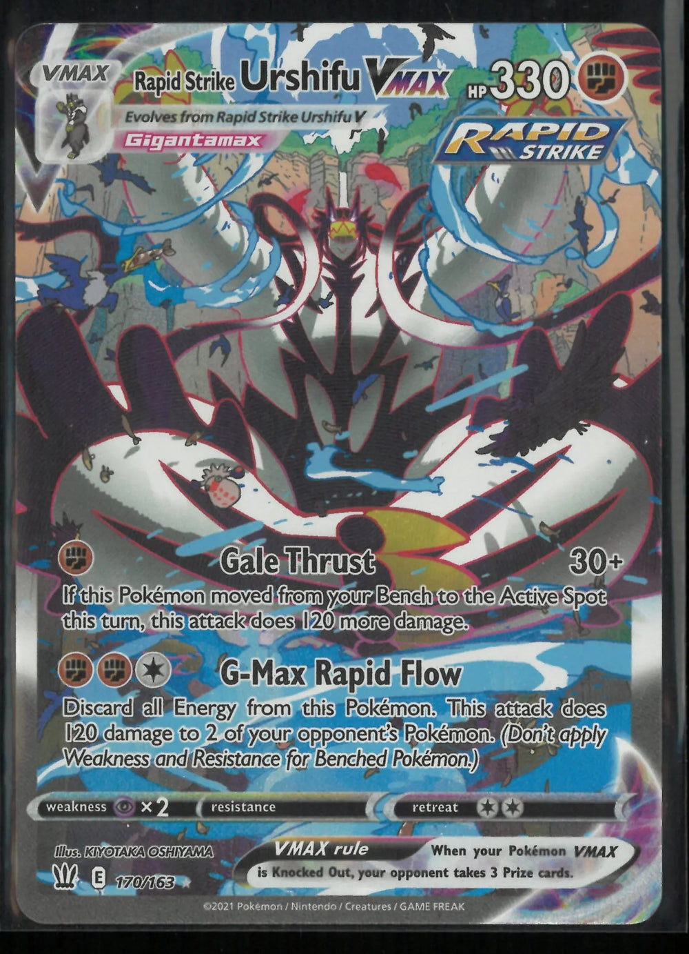 2021 Pokemon Battle Styles Secret Rare Rapid Strike Urshifu VMAX 170/163