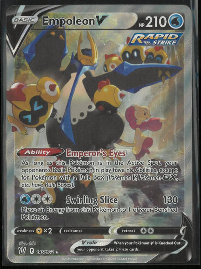 2021 Pokemon Battle Styles Ultra Rare Alternate Full Art Empoleon V 146/163