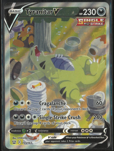 2021 Pokemon Battle Styles Ultra Rare Alternate Full Art Tyranitar V 155/163