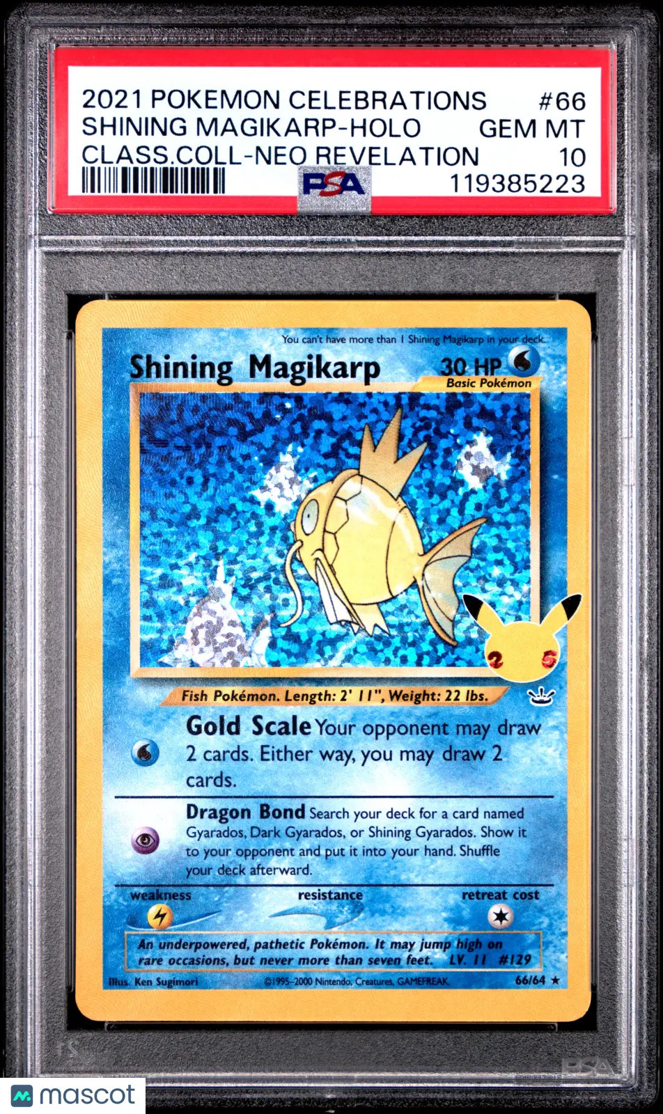 2021 Pokemon Celebrations 25th Shining Magikarp Holo Neo Revelation PSA 10 #66