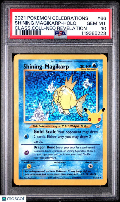 2021 Pokemon Celebrations 25th Shining Magikarp Holo Neo Revelation PSA 10 #66