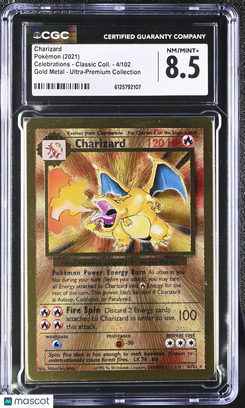 2021 Pokemon Celebrations Charizard Gold Metal UPC CGC 8.5 4/102