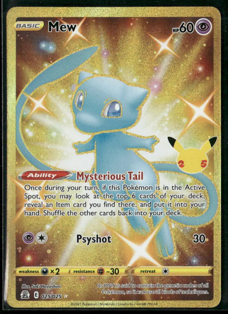 2021 Pokemon Celebrations Secret Rare Mew 025/025
