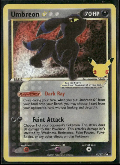 2021 Pokemon Celebrations: Classic Collection Umbreon Gold Star 17/17