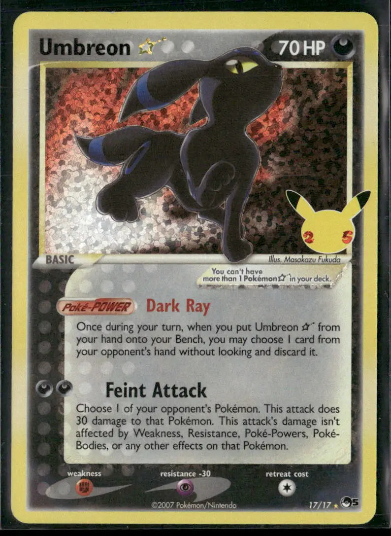 2021 Pokemon Celebrations: Classic Collection Umbreon Gold Star 17/17