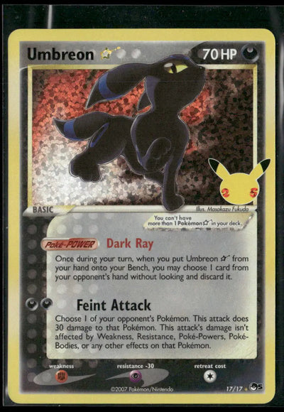 2021 Pokemon Celebrations: Classic Collection Umbreon Gold Star 17/17