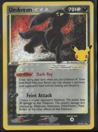 2021 Pokemon Celebrations: Classic Collection Umbreon Gold Star 17/17