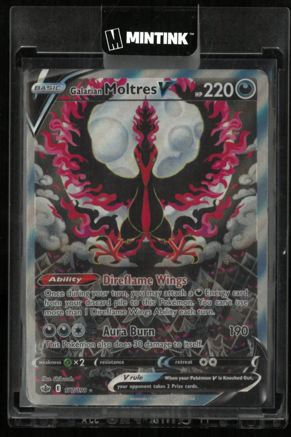 2021 Pokemon Chilling Reign Alternate Full Art Galarian Moltres V 177/198 HP