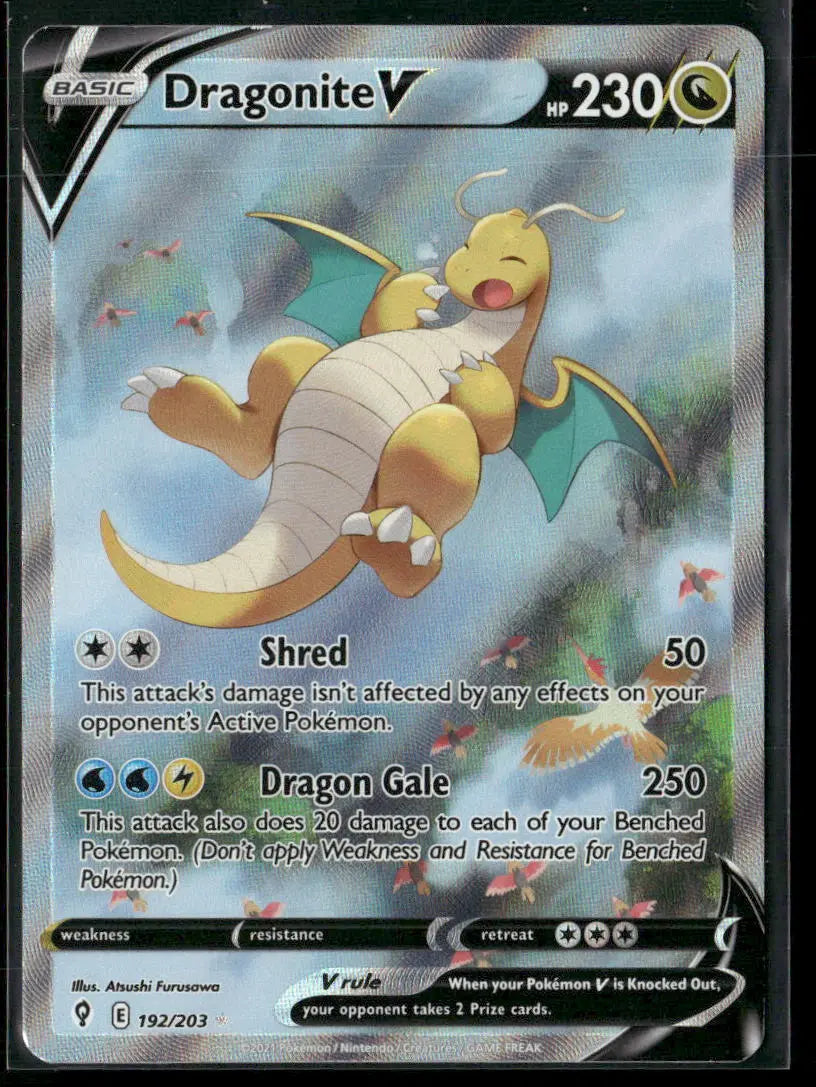 2021 Pokemon Evolving Skies Alternate Full Art Dragonite V 192/203