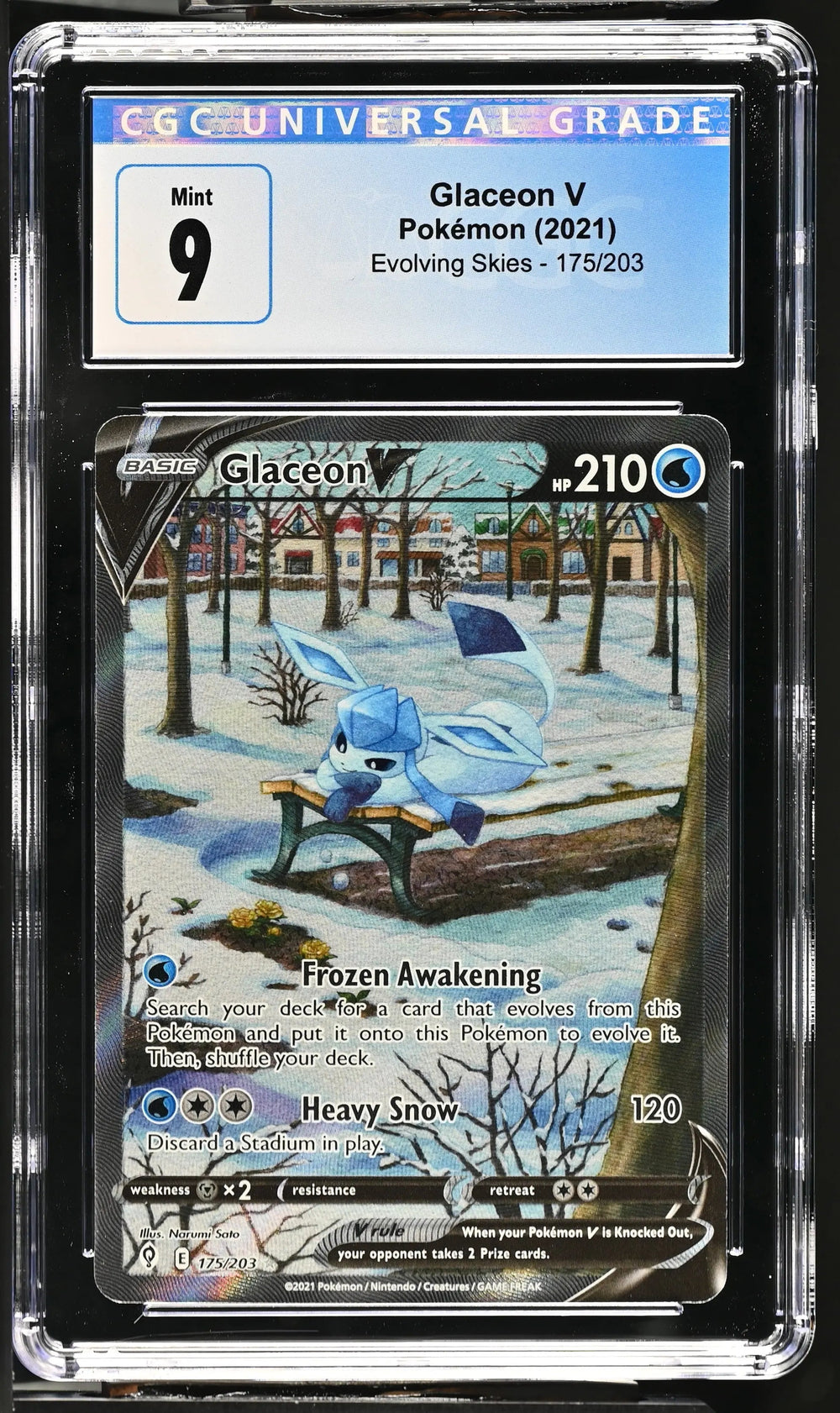 2021 Pokemon Evolving Skies Glaceon V Holo Ultra Rare Ultra Rare CGC 9 175/203