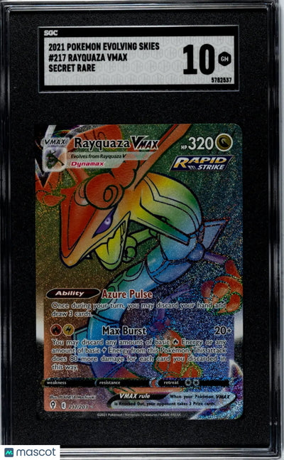 2021 Pokemon Evolving Skies Rayquaza VMAX Secret Rare SGC 10 217/203