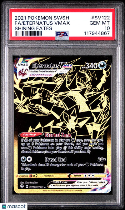 2021 Pokemon Sword & Shield Shining Fates Eternatus VMAX Fa PSA 10 #SV122