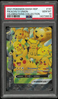 2021 Pokemon Swsh Black Star Promo Pikachu V-Union Celebrations PSA 10 Set