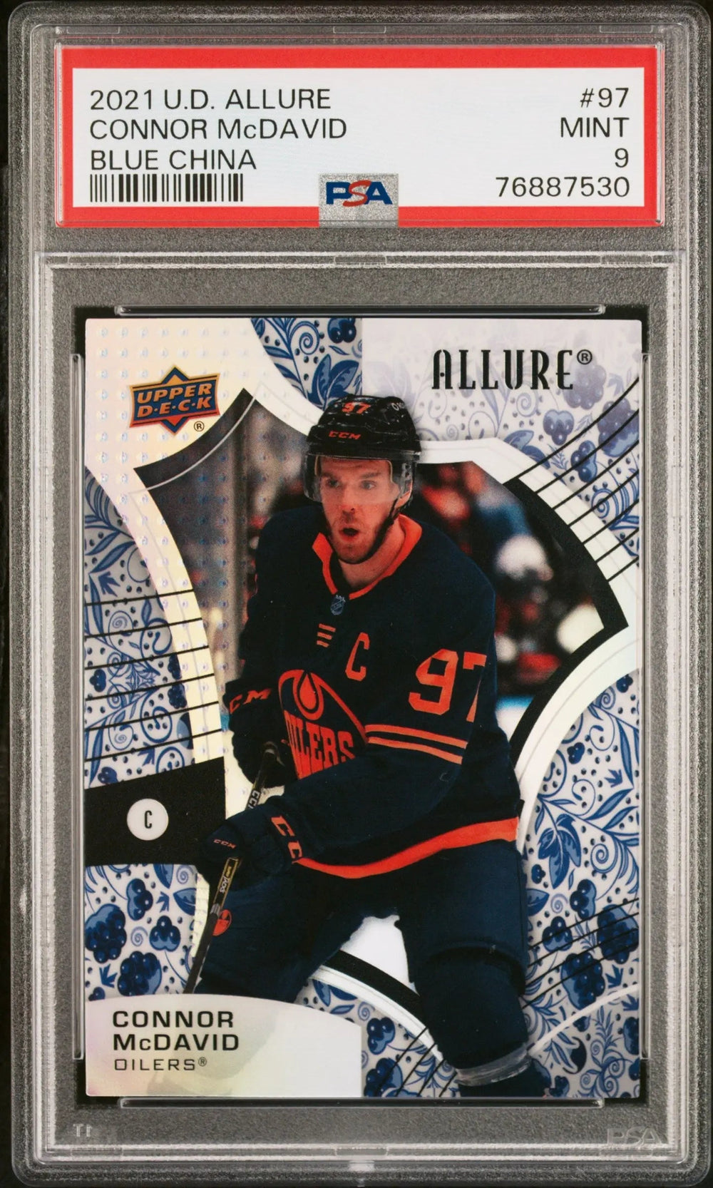 2021 Upper Deck Allure Blue China Connor McDavid #97 PSA 9