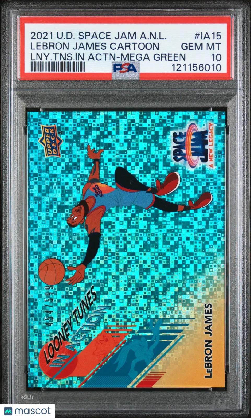 2021 Upper Deck Space Jam New Legacy Looney Tunes LeBron James Green /599 PSA 10