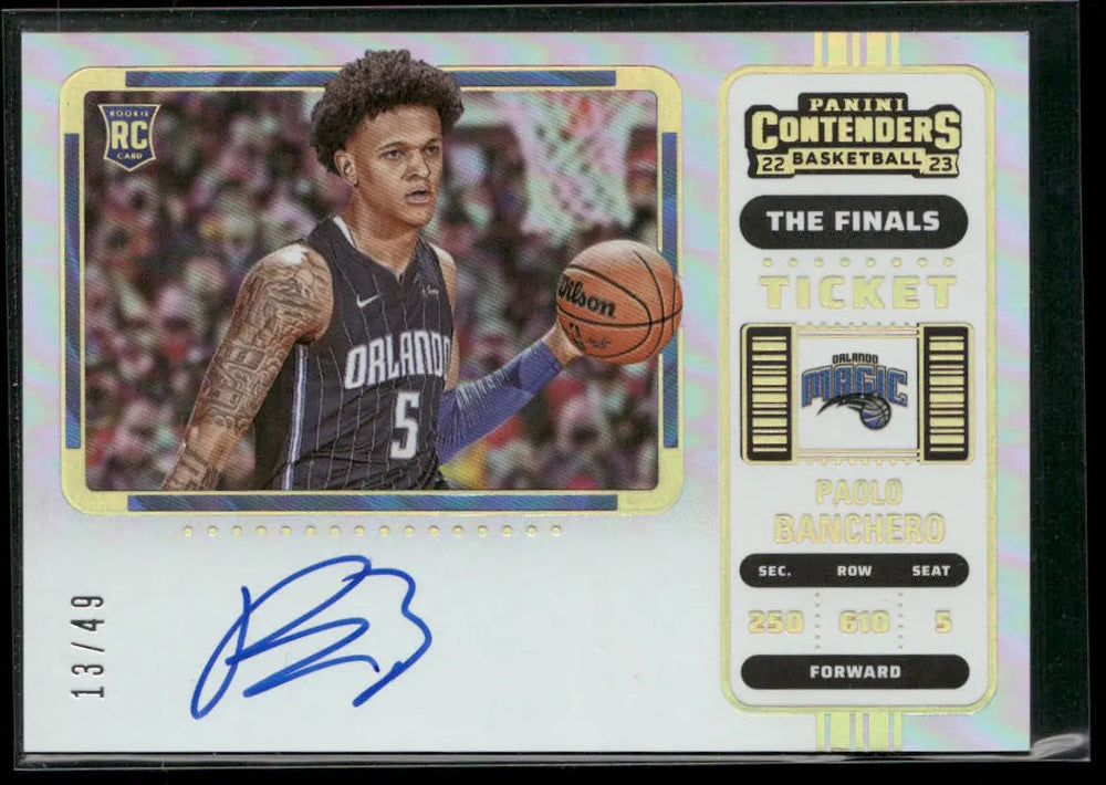 2022-23 Panini Contenders The Finals Ticket Rookie Auto Paolo Banchero /49