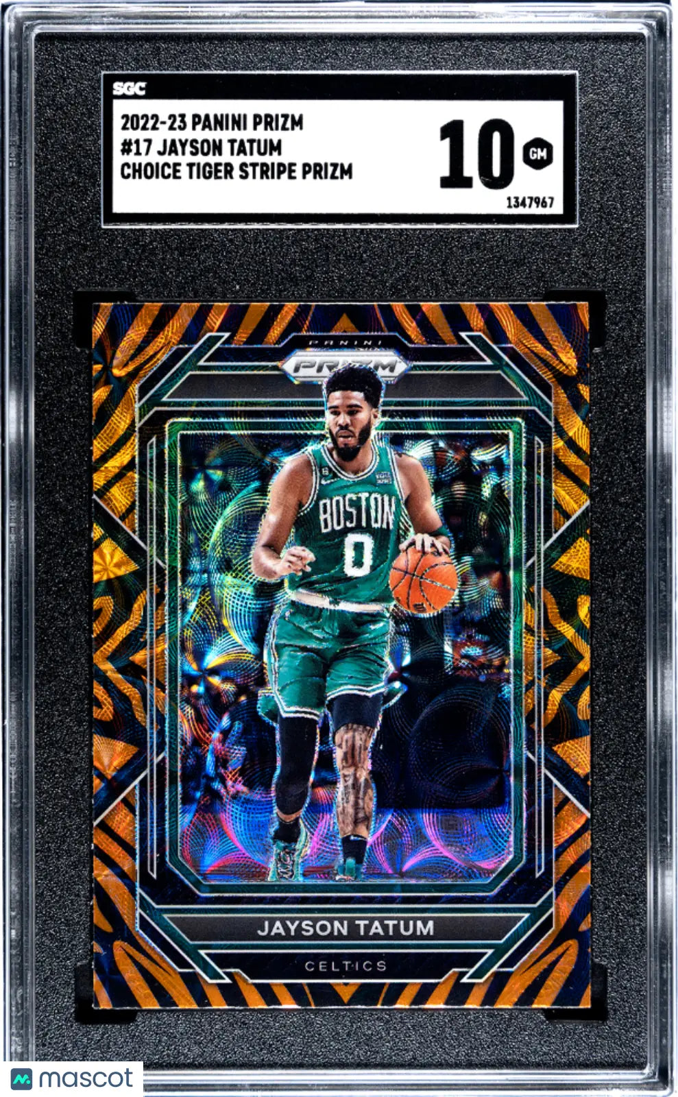 2022-23 Panini Prizm SGC 10 Jayson Tatum Choice Tiger Stripe #17