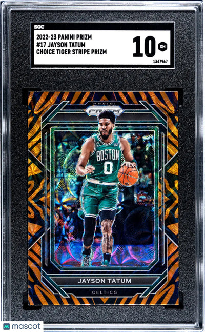 2022-23 Panini Prizm SGC 10 Jayson Tatum Choice Tiger Stripe #17