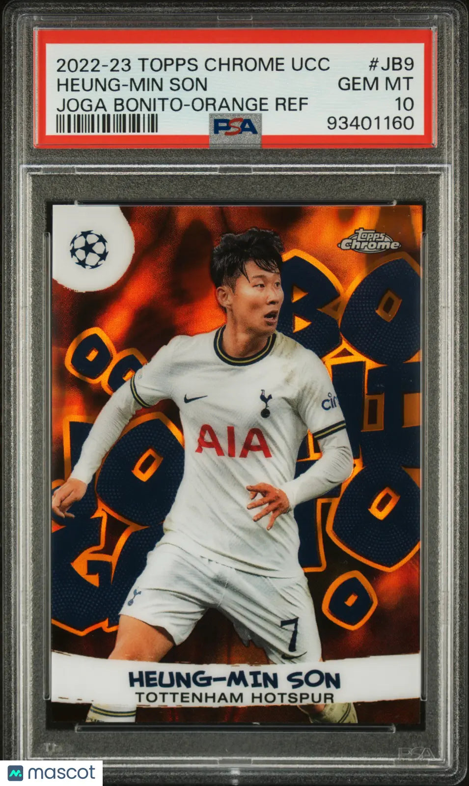 2022-23 Topps Chrome UCC Joga Bonito Heung-Min Son Orange Refractor PSA 10 /25