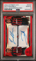 2022-23 Topps Finest UEFA CC Red Refractor Dual Auto Gattuso Pirlo /5 PSA 10