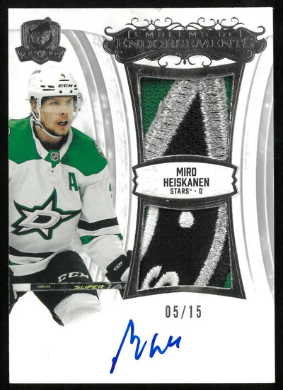 2022-23 UD The Cup Miro Heiskanen Emblems Of Endorsements Patch Auto /15