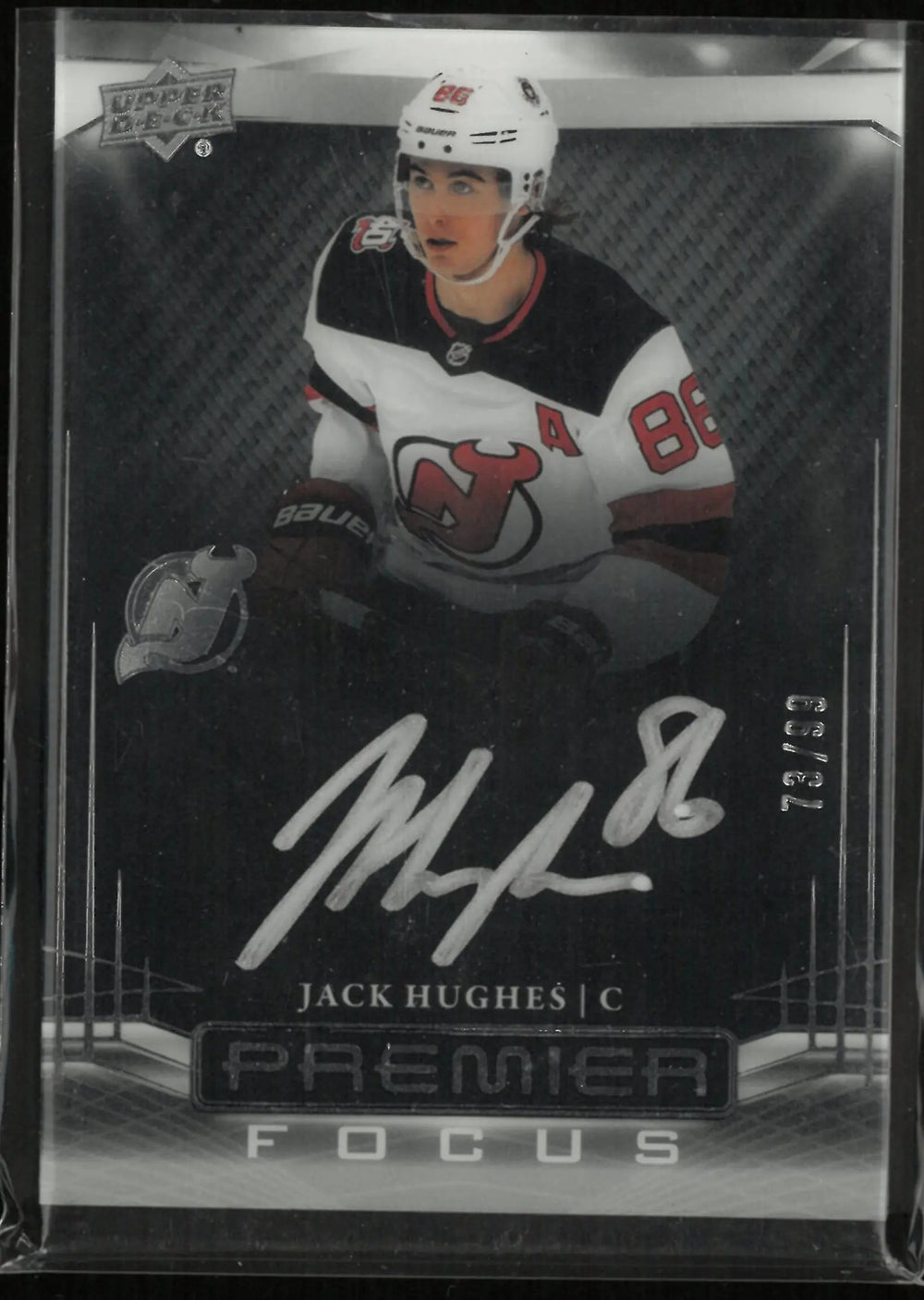 2022-23 Upper Deck Premier Focus Autograph Jack Hughes Auto /99