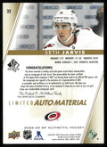 2022-23 Upper Deck SP Authentic Gold Limited Auto Material Patch Seth Jarvis /50