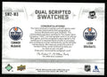2022-23 Upper Deck The Cup Dual Scripted Swatches Patch Auto Connor McDavid Leon Draisaitl / 15