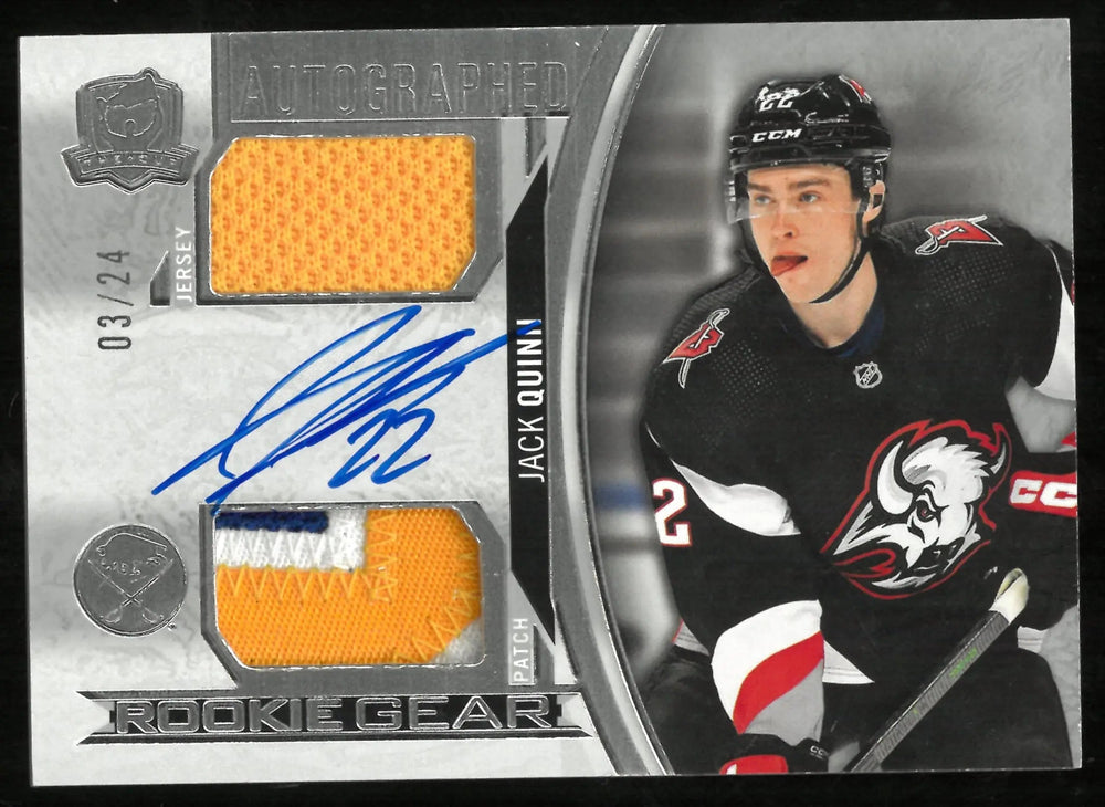 2022-23 UD The Cup Jack Quinn RC Rookie Autograph Jersey Patch /24
