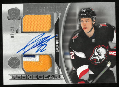 2022-23 UD The Cup Jack Quinn RC Rookie Autograph Jersey Patch /24