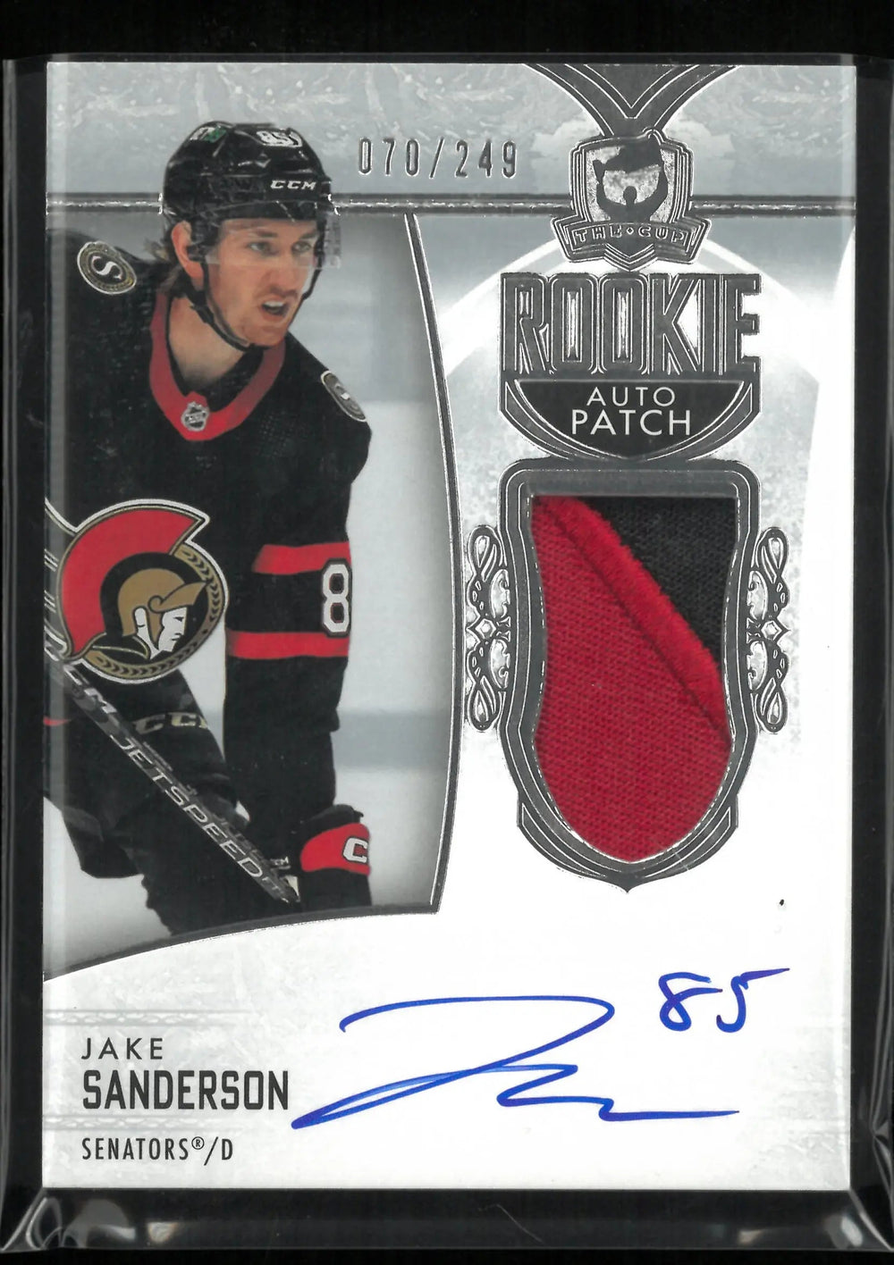 2022-23 Upper Deck The Cup Jake Sanderson Rookie Patch Auto /249 RC