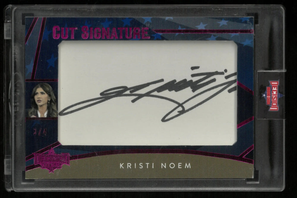 2022 Decisions Authentic Cut Signature Kristi Noem 3/4