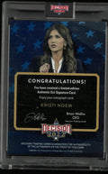 2022 Decisions Authentic Cut Signature Kristi Noem 3/4