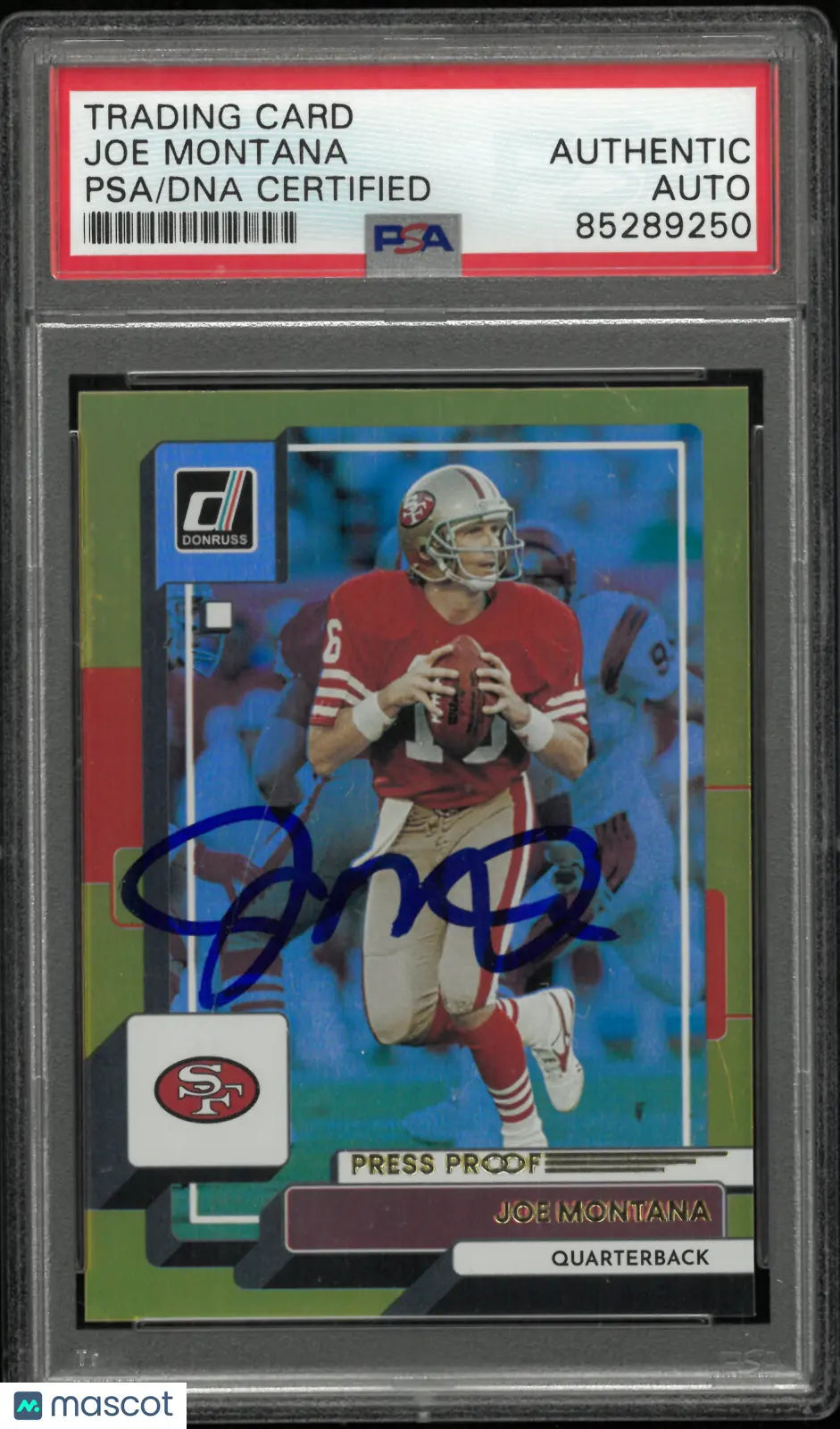 2022 Panini Donruss Joe Montana Gold Autograph Auto PSA Authentic Auto