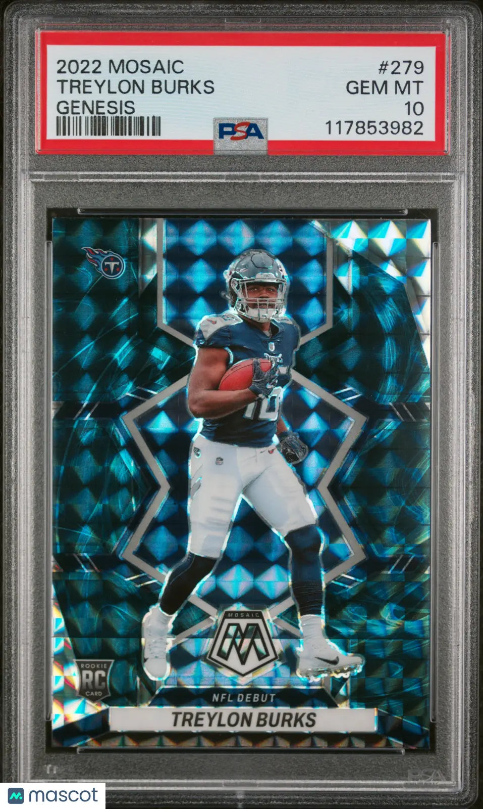 2022 Panini Mosaic Football Genesis Rookie Treylon Burks RC PSA 10