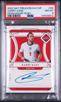 2022 Panini National Treasure FIFA RTQ Ruby Penmanship Auto Harry Kane /15 PSA 8