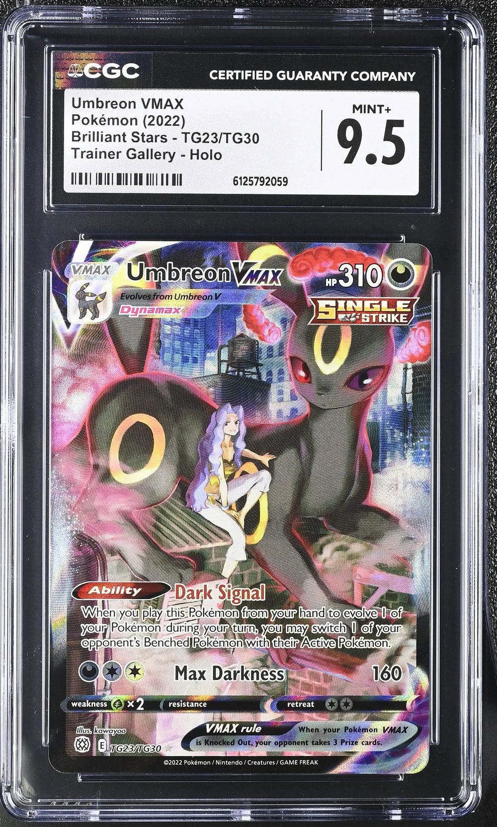 2022 Pokemon Brilliant Stars Umbreon VMAX Holo CGC 9.5 TG23/TG30