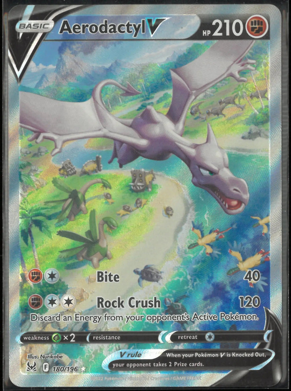 2022 Pokemon Lost Origin Secret Rare Alternate Full Art Aerodactyl V 180/196