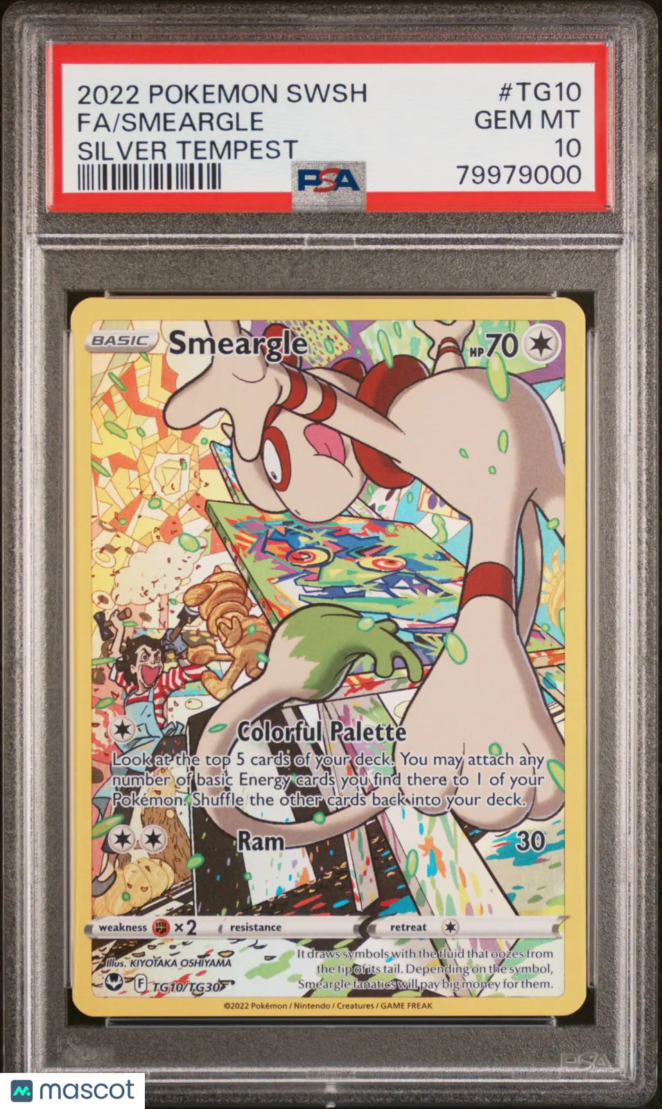 2022 Pokemon Sword & Shield Silver Tempest Smeargle PSA 10 TG10/TG30
