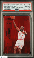2022 Skybox Metal Universe Champions Michael Jordan Precious Gems Red PSA 8 /100