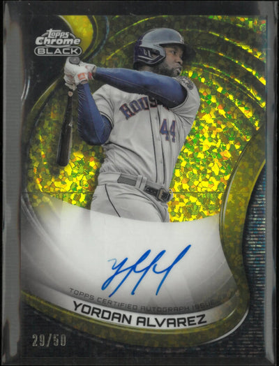 2022 Topps Chrome Black Base Autograph Yordan Alvarez Autograph Gold /50