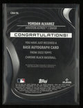 2022 Topps Chrome Black Base Autograph Yordan Alvarez Autograph Gold /50