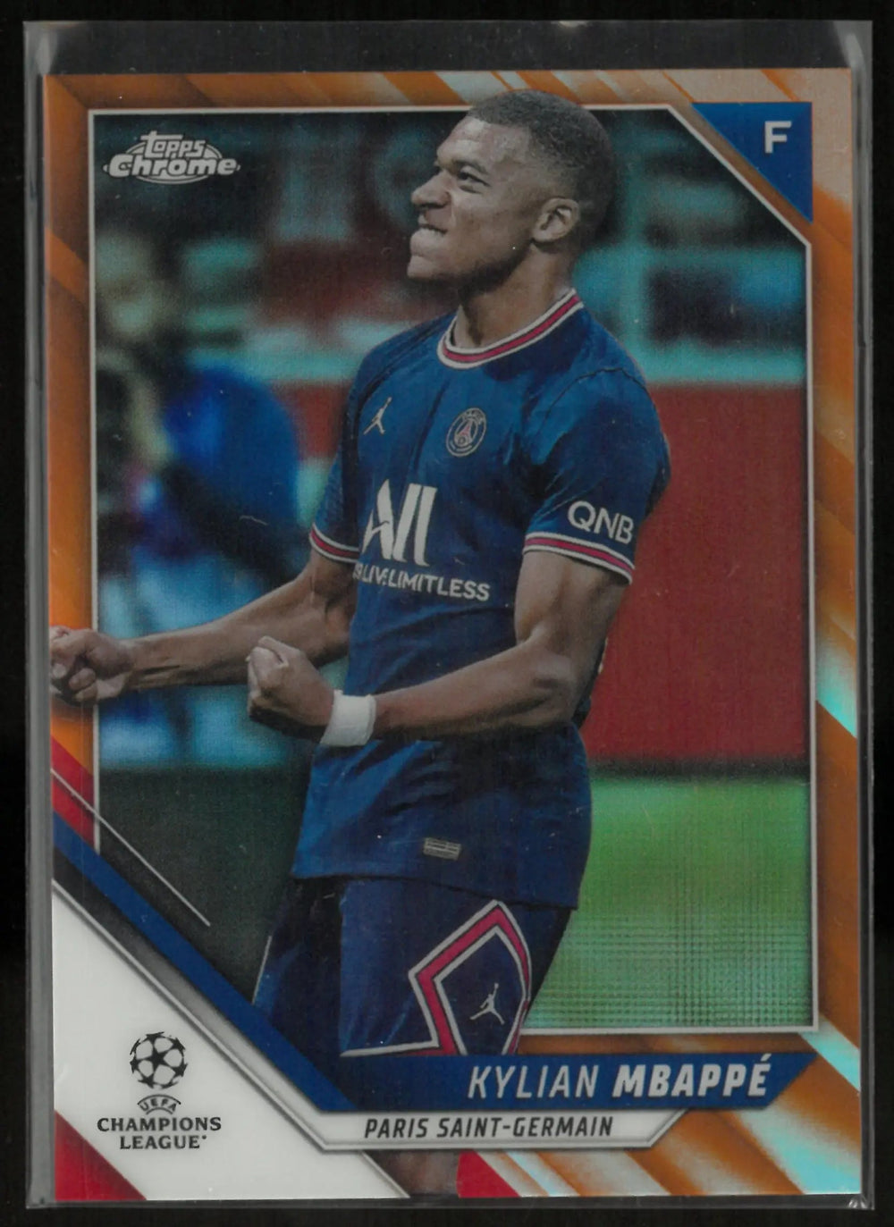 2022 Topps Chrome UEFA Champions League Kylian Mbappe Orange /25