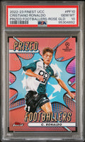 2022 Topps Finest UCC Prized Footballers Rose Gold Cristiano Ronaldo /75 PSA 10