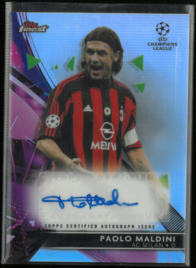 2022 Topps Finest UEFA CL Paolo Maldini Autograph Auto Purple /200