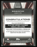 2022 Topps Player Jersey Number Medallion Card Shohei Ohtani