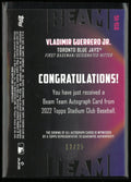 2022 Topps Stadium Club Beam Team Autograph Vladimir Guerrero Jr. Auto /25