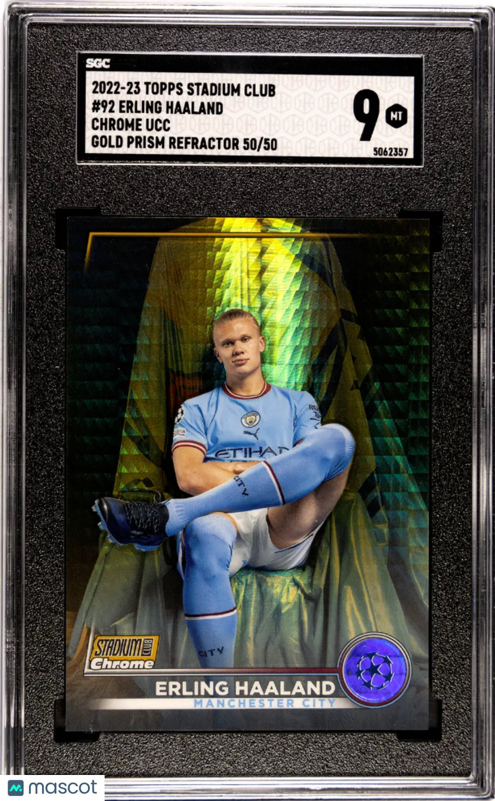 2022 Topps Stadium Club Chrome Ucc Erling Haaland Gold Prism Refractor 50 SGC 9