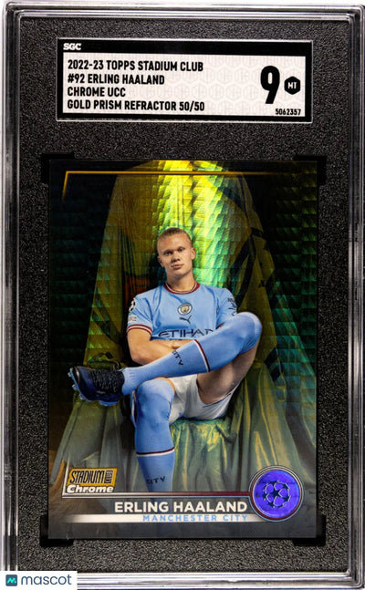 2022 Topps Stadium Club Chrome Ucc Erling Haaland Gold Prism Refractor 50 SGC 9
